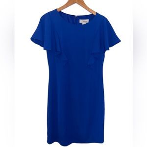 J Howard Royal Blue Midi Sheath Dress Size 10